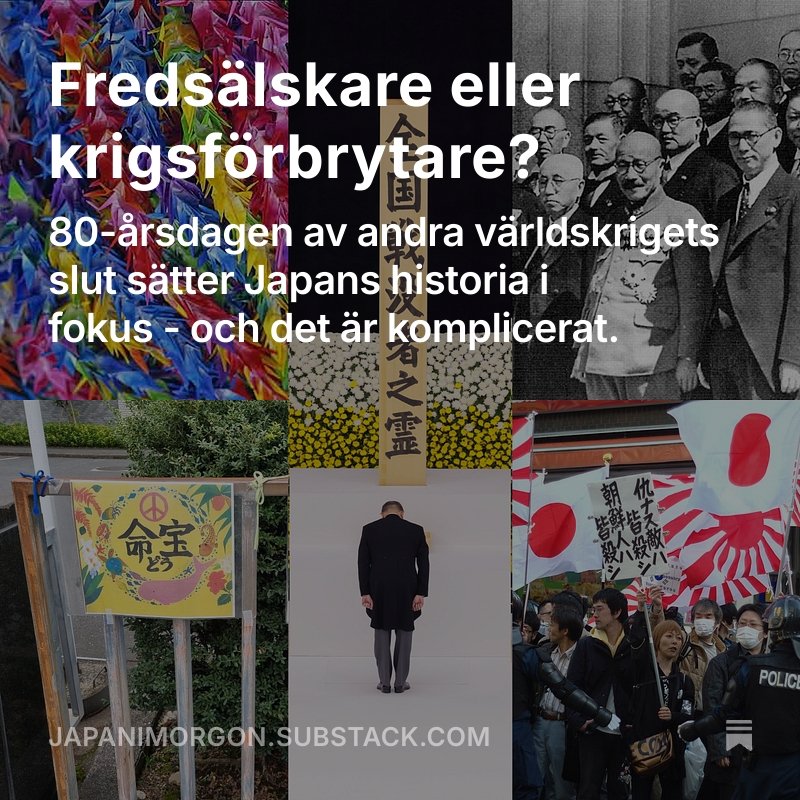 Jonajjs's tweet photo. Andra världskriget slutade för 80 år sedan, men Japan har haft svårt att göra upp med sin historia. Det finns en djup splittring inom landet om hur historien ska berättas. In och läs! https://t.co/Y0q5uwCSzn https://t.co/RjyaEIVPqw