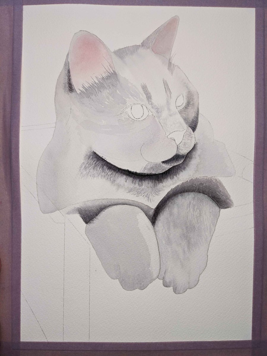 Random_Violette's tweet photo. Live now! Continuing work on our watercolour kitty portrait we started last week. I was a major slow poke last stream. Aim to do more this stream 🤭

https://t.co/mfTwiBTI4v

#twitchartist #art #traditionalart #watercolour #watercolor #smallstreamer #SupportSmallStreamers https://t.co/m7Bt0ERkPH
