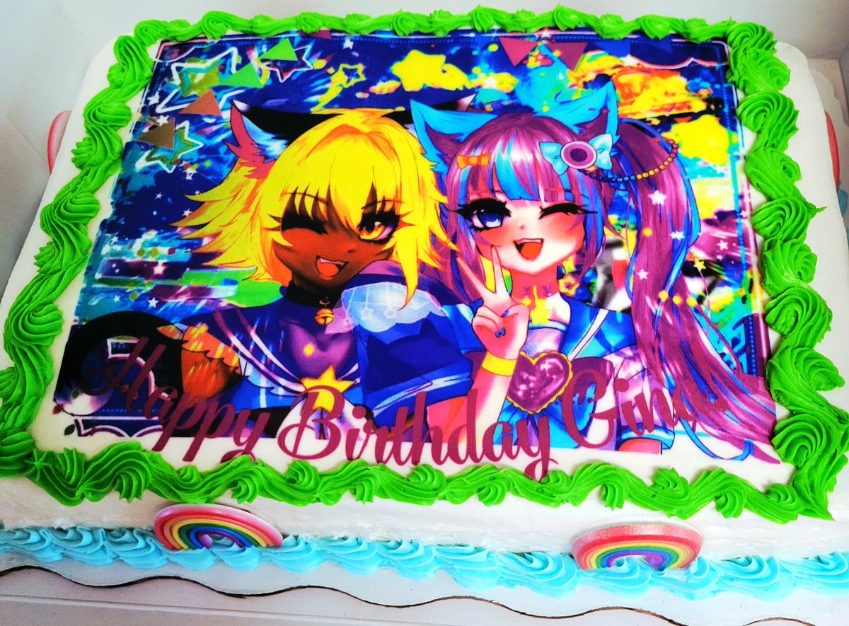 GoIdenOnyx's tweet photo. 33rd Birthday cake with colors used in my cat's honor who passed away recently. 

Gold belongs to me. 

Milianna belongs to: @OCJadeite 

Artwork on cake done by: @OCJadeite 

#GoIdenOnyxArt https://t.co/36hvdWSR7E