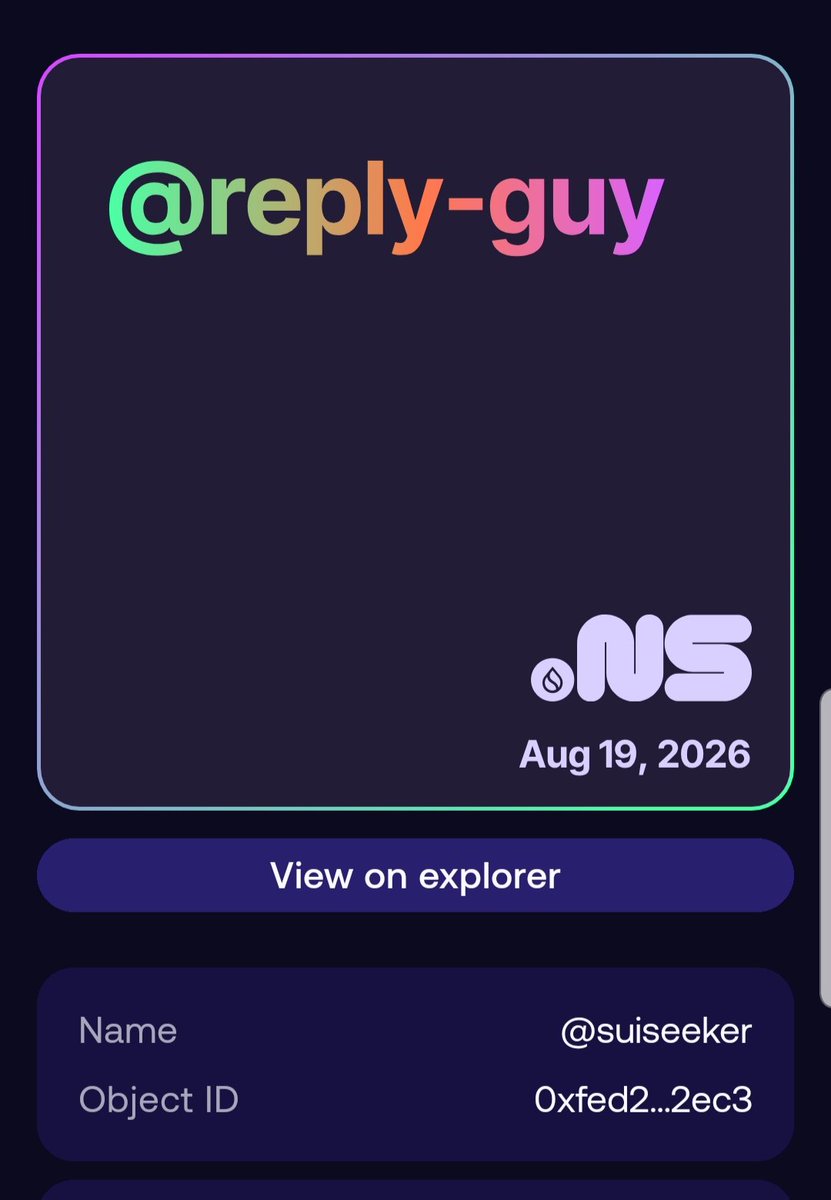 Officially a Certified Reply guy on Sui thanks to my Senior sis on Sui <a href="/VibrantStew/">vibrantstew.sui | 「🦑」🦭/acc</a>. She is such an amazing person. I wish her all the best things in life and more.