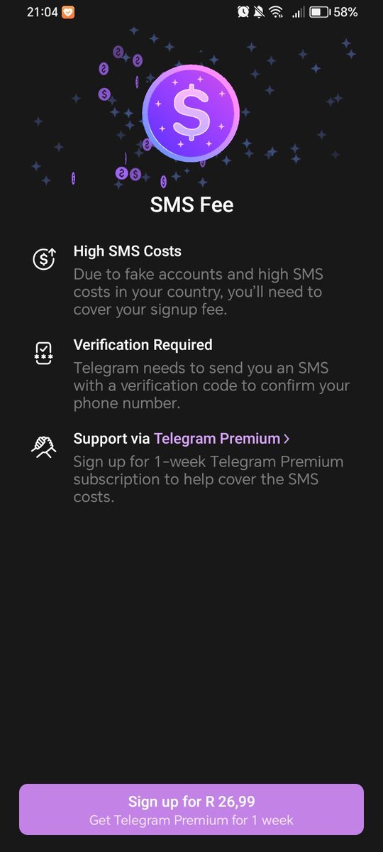 So because of all the scammers in South Africa <a href="/telegram/">Telegram Messenger</a> is punishing all of us and now we must pay for what's supposed to be a free service. What a bunch of Russian idiots 🖕🏻 #telegram