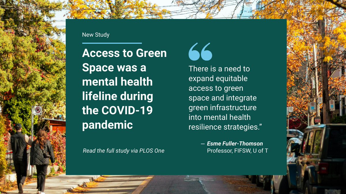 UofT_FIFSW's tweet photo. A new national study led by researchers from Carleton University and the University of Toronto reveals that older adults living in greener neighbourhoods were less likely to experience depression in the early months of the COVID-19 pandemic: https://t.co/yc2ORqVAv7
#FIFSW #UofT https://t.co/mI48fdaoVD