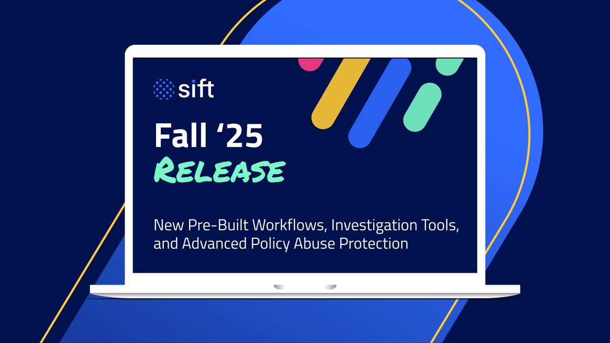 GetSift's tweet image. Sift&apos;s Fall ’25 Release helps fraud and risk teams move faster, stop policy abuse sooner, and investigate with deeper visibility—without slowing down trusted customers. More here: buff.ly/GUQIvX8