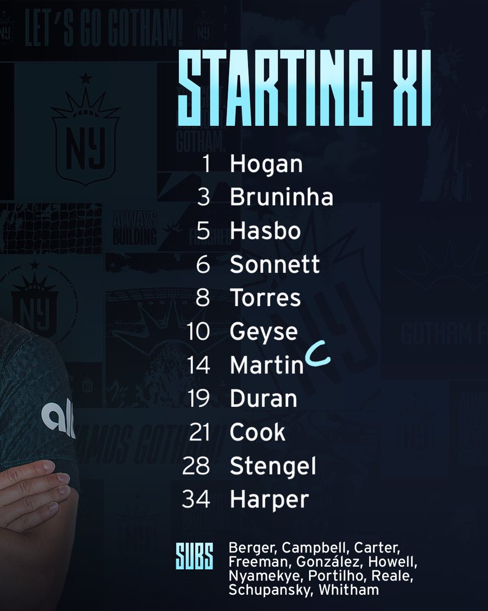 GothamFC's tweet photo. The first 11 to take the pitch!

Tune in tonight at 7pm as we start our 2025 @ConcacafW Champions Cup campaign! https://t.co/lwEDfvkBm2