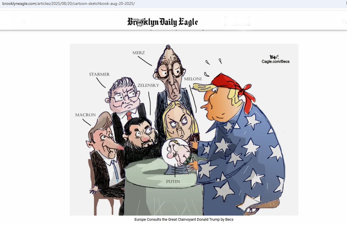 BecsHumor's tweet image. Hoy en Brooklyn Daily Eagle, USA.

"Toda Europa consulta al gran clarividente Donald Trump"