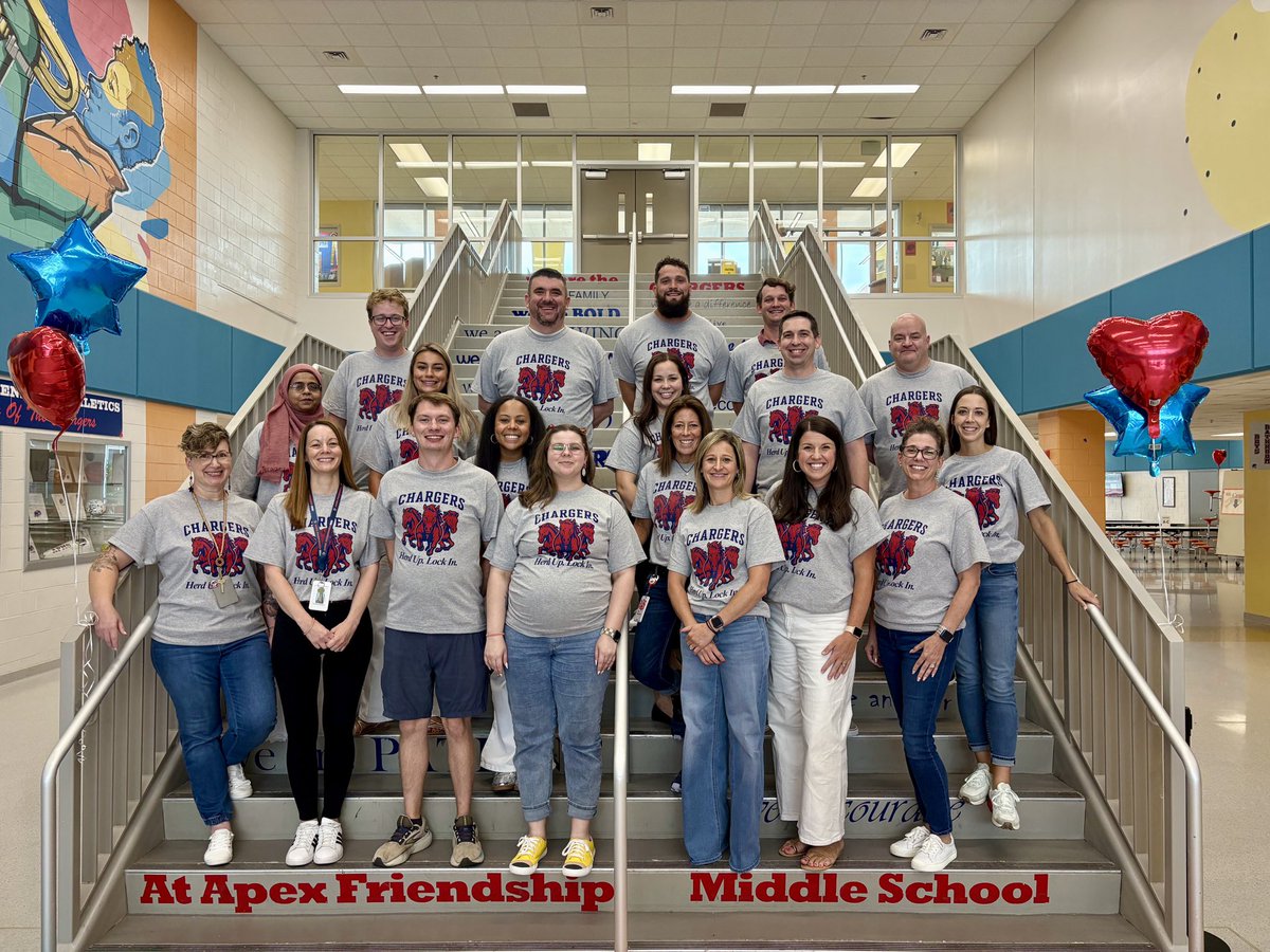 Bring on the 25-26 school year! Thankful to “herd up and lock in” with this rockstar team! <a href="/AFMSChargers/">Apex Friendship Middle School</a>