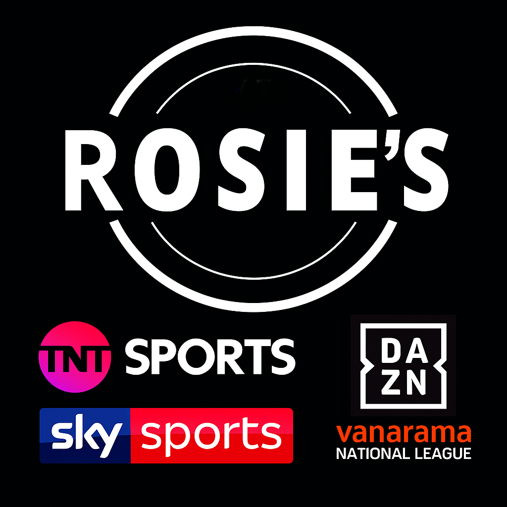 Rosie's now offers DAZN National League TV, allowing us to show Hartlepool United games, except for 3pm Saturday matches on non-international weekends due to UK blackout rules. The first Match we'll be showing is Southend vs Hartlepool Utd on Monday 3pm.