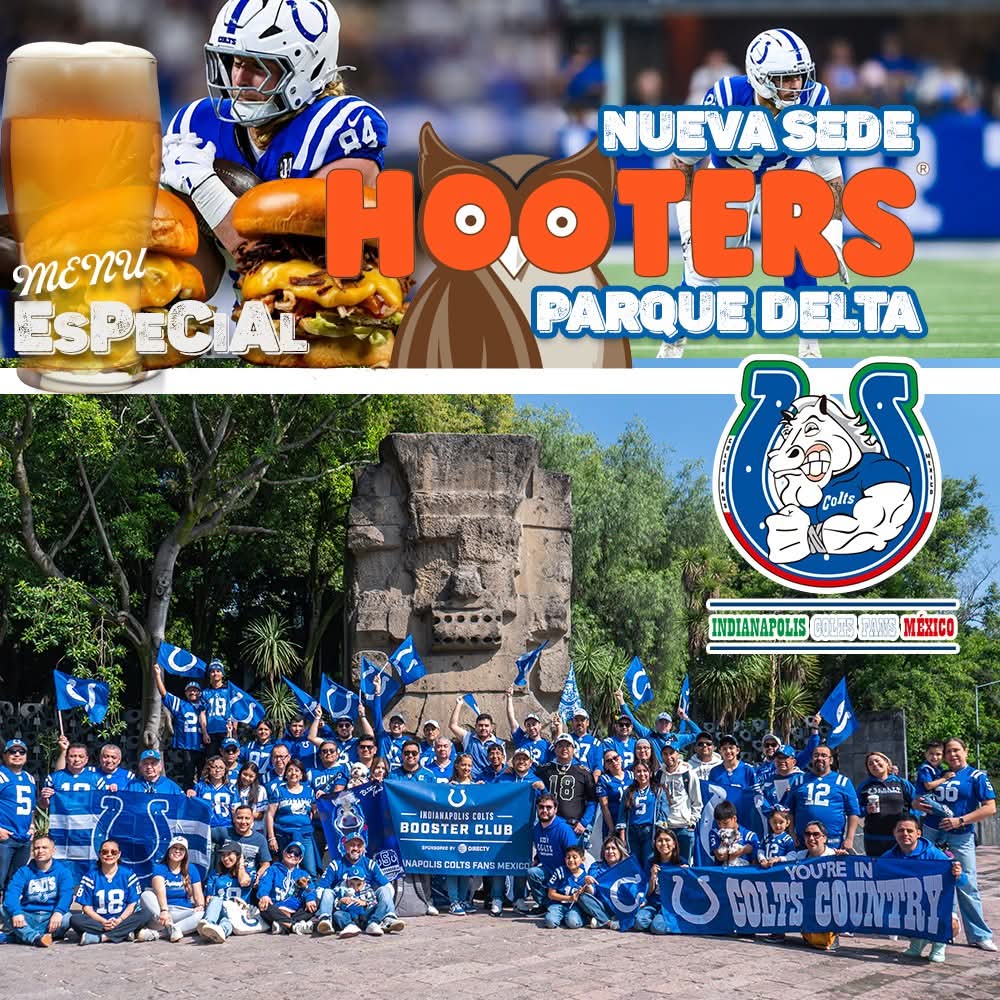 💙🤍 Hermandad Colts 🏈

¡Estamos listos para una nueva temporada llena de pasión y orgullo!
Este 2025 estrenamos nuestra sede oficial en HOOTERS de Parque Delta, donde juntos apoyáremos a nuestros Colts. 🐎🔥

🔵⚪ ¡Nos vemos en la Semana 1  en Hooters Parque Delta!