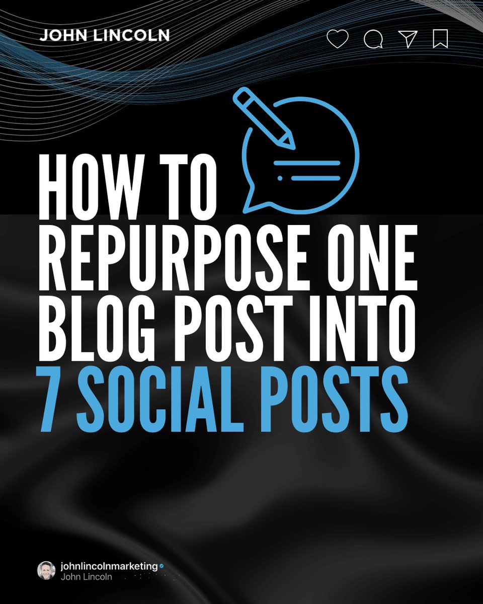 johnelincoln's tweet image. Content fatigue is real, but you don’t have to reinvent the wheel every time.
Read this to learn how you can make one blog post and turn it into 7 social posts.
More mileage. Less effort. Repurpose smarter, not harder.
#RepurposeContent #MarketingStrategy #SocialMediaTips