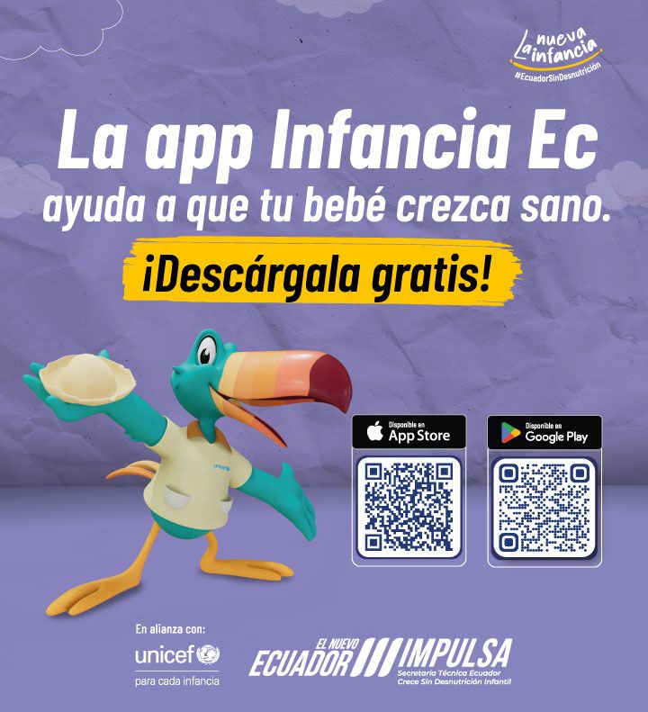 🚫 No dejes que la Desnutrición Crónica Infantil entre a tu hogar, descarga Infancia Ec y accede a consejos de expertos para cuidar a tu bebé.

Descárgala gratis en Play Store o Apple Store ➡️  bit.ly/45K0m4L

#LaNuevaInfancia