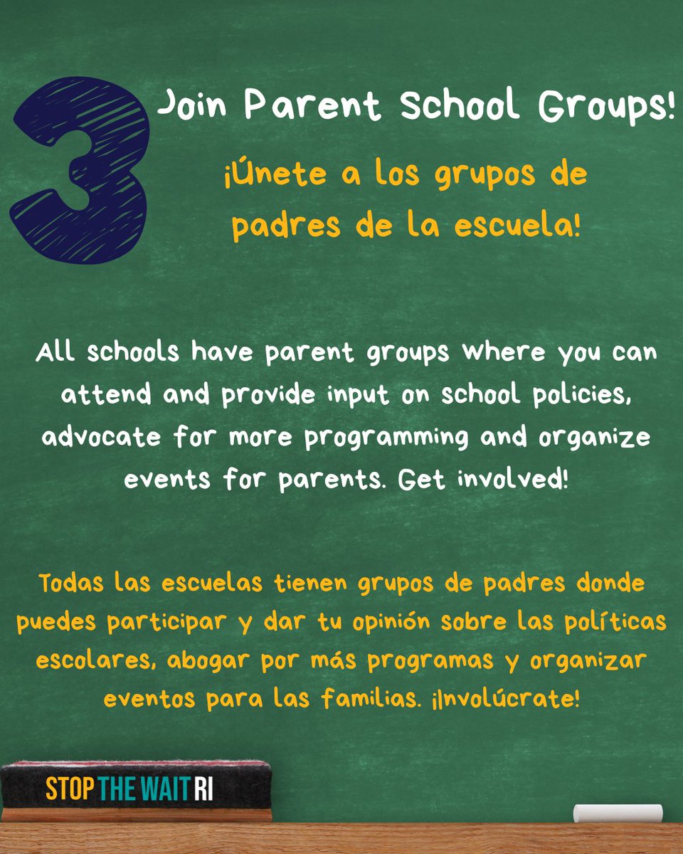 #BacktoSchool Tips:

✔️ Connect with your child’s teacher / Conectarte con el maestro(a) de tu hijo

✔️ Learn the school’s tech platform / Aprender a usar la plataforma tecnológica de la escuela

✔️ Join a parent group / Unirte a un grupo de padres