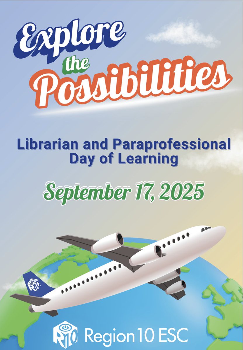 Explore the Possibilities: Librarian and Paraprofessional Day of Learning Conference
September 17, 2025

Free for all attendees!!!
Breakfast, Lunch, Vendors, Dynamic Sessions...
Register Now: txr10.escworks.net/catalog/sessio…