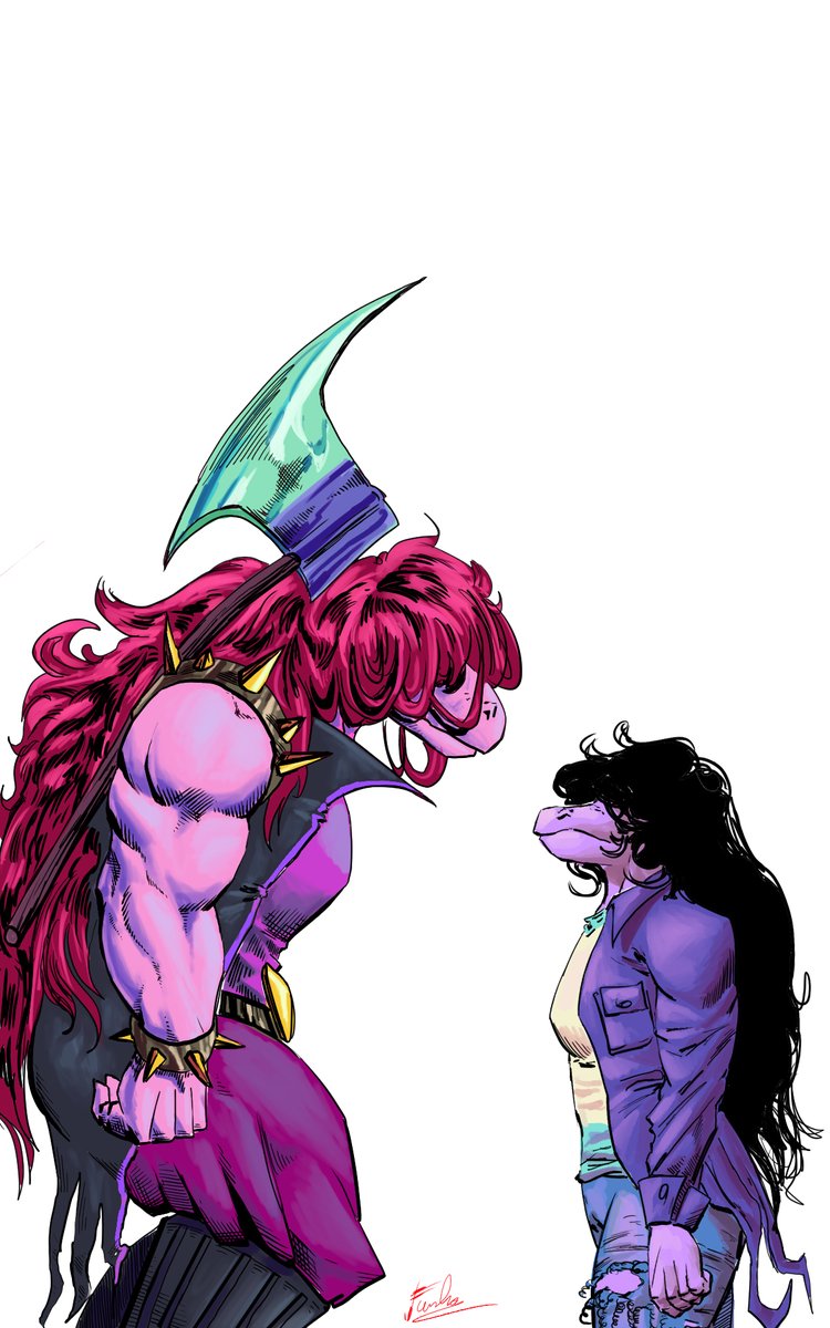 COMMS_Funhas's tweet photo. Two versions of me #DELTARUNE #Susie https://t.co/qRusP60VIz
