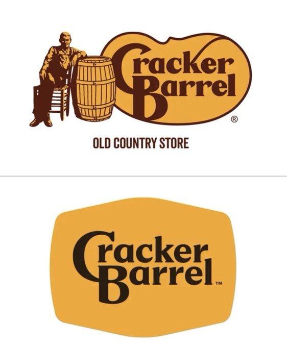 Brick_Suit's tweet image. New CEO of Cracker Barrel decides to scrap a nostalgic, beloved logo that reminds people of simpler times and replaces it with a souless "improved" logo.

SMDH.