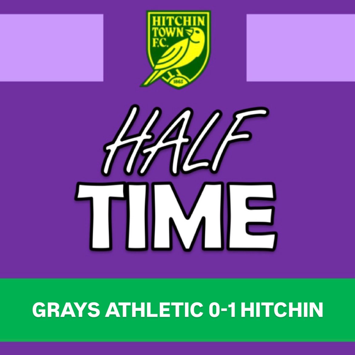We lead at the break thanks to Alemanji’s first goal for Hitchin