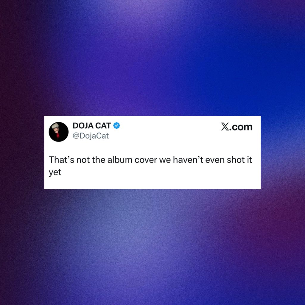 PopBase's tweet photo. Doja Cat says the vinyl cover she unveiled today is not the album cover for ‘Vie.’

She reveals she has not shot the cover yet. https://t.co/SSN1hiqwP3