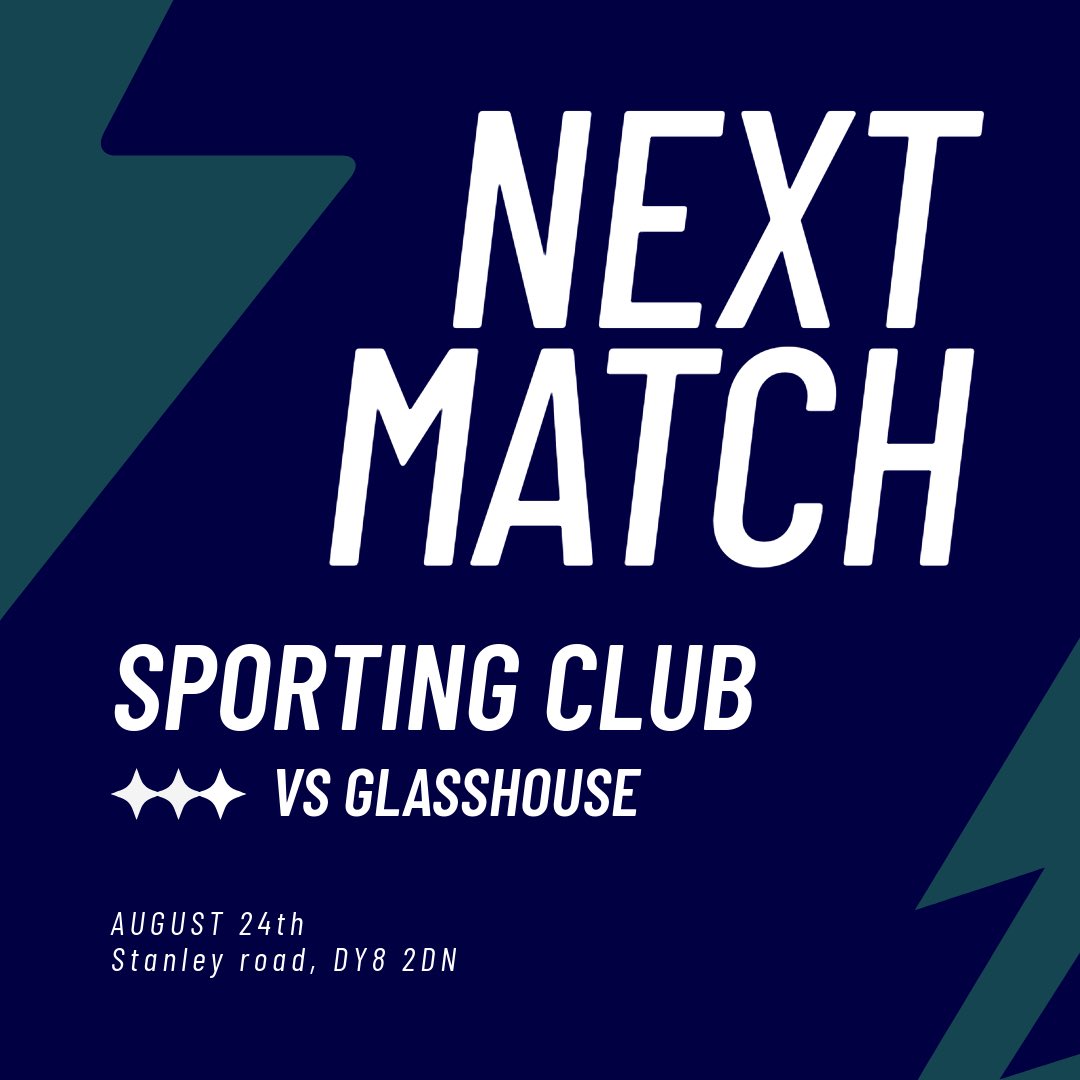 SportingClub123's tweet photo. Our fourth PSF sees us face @GlasshouseFC from the Warley league in which should be another good test for the lads. 

UP THE SPORTING 🖤💙 https://t.co/06maaPg7Pj