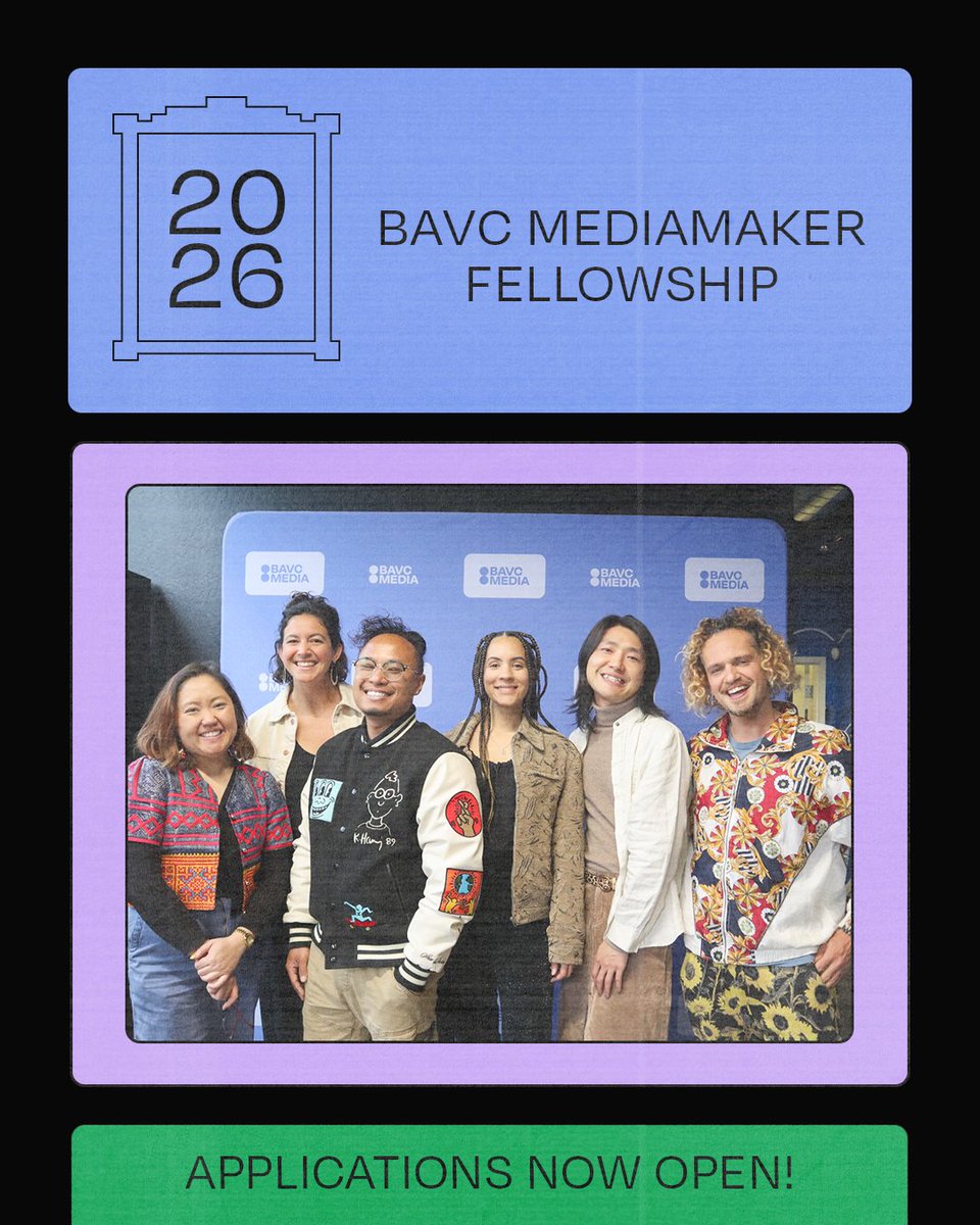 Applications for the 2026 BAVC MediaMaker Fellowship are now open!

⏳Deadline: Mon, Sep 29

bavc.org/programs/media…
