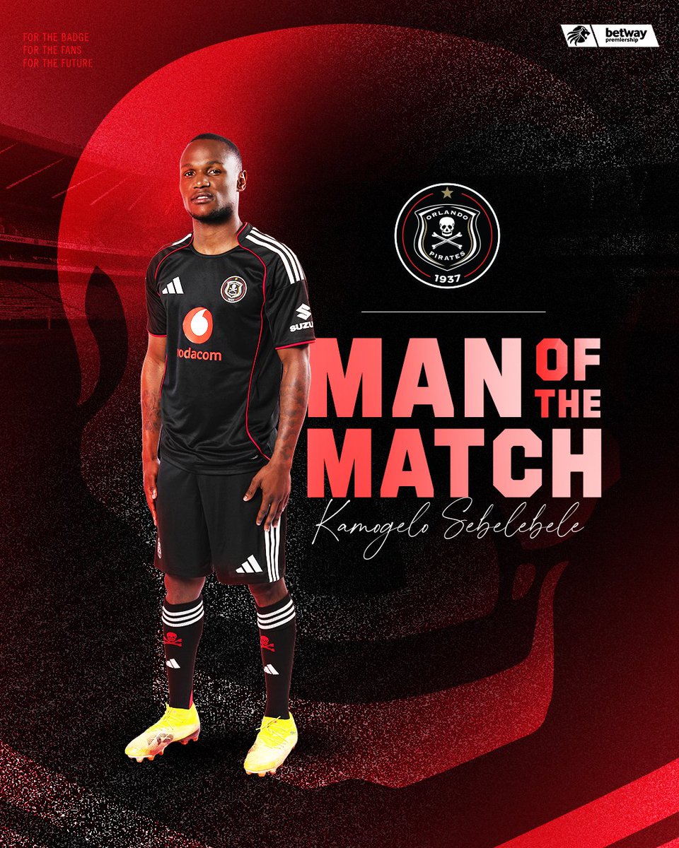 Orlando Pirates (@orlandopirates) on Twitter photo โ ๏ธ ๐คด๐พ Man of the Match | Kamogelo Sebelebele
<a href="/orlandopirates/">Orlando Pirates</a> 1 - 0 <a href="/StellenboschFC/">Stellenbosch FC</a>
โซโช๐ดโญ
#MatchDay
#OrlandoPirates
#OnceAlways โ ๏ธ ๐คด๐พ Man of the Match | Kamogelo Sebelebele
<a href="/orlandopirates/">Orlando Pirates</a> 1 - 0 <a href="/StellenboschFC/">Stellenbosch FC</a>
โซโช๐ดโญ
#MatchDay
#OrlandoPirates
#OnceAlways