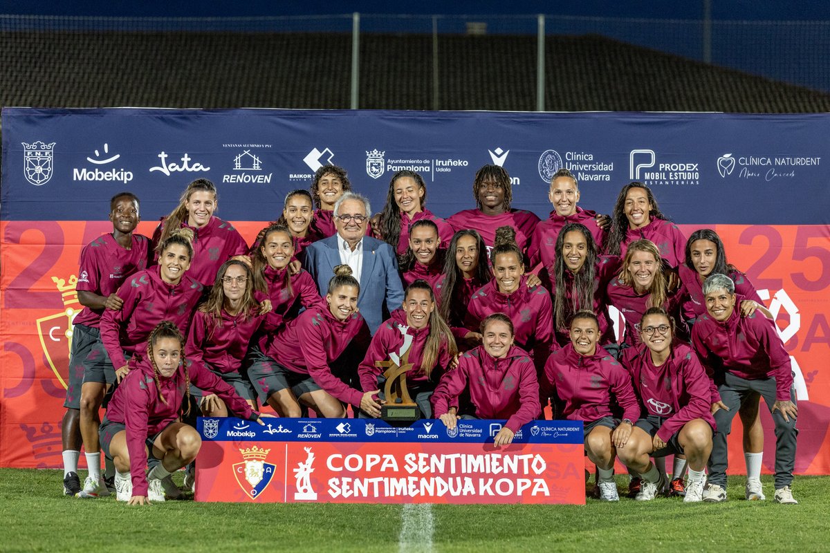 Osasuna_fem's tweet photo. 🏆 ¡El @CDTFemenino, campeón de la IV #CopaSentimiento-#SentimenduKopa!
👏 ¡Felicidades! Zorionak! https://t.co/QfKXcaSIma
