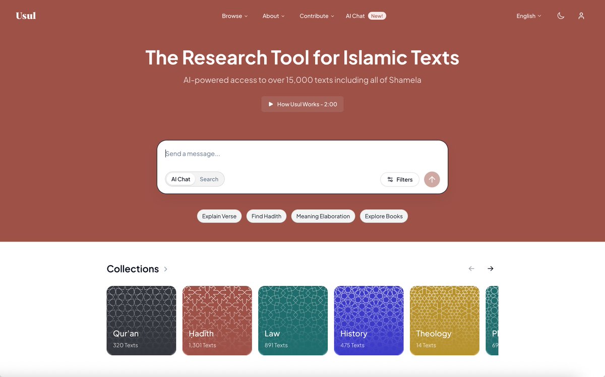 Abdella6if's tweet photo. Introducing Usul AI: the world’s first AI search-engine grounded in 15,000 Islamic texts. 

We built it so that the answers are based on inspectable citations with close to no hallucinations. https://t.co/RfusLKCxsW