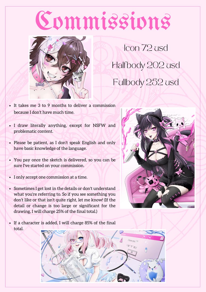 information about my commissions 🫶