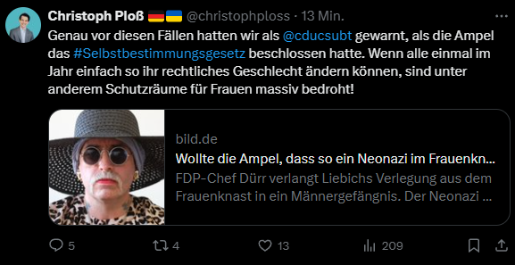 OCaug15's tweet photo. @christophploss @cducsubt gelöscht nur um "das linke" zu ergänzen 💀 https://t.co/Wc7nN9dYWo