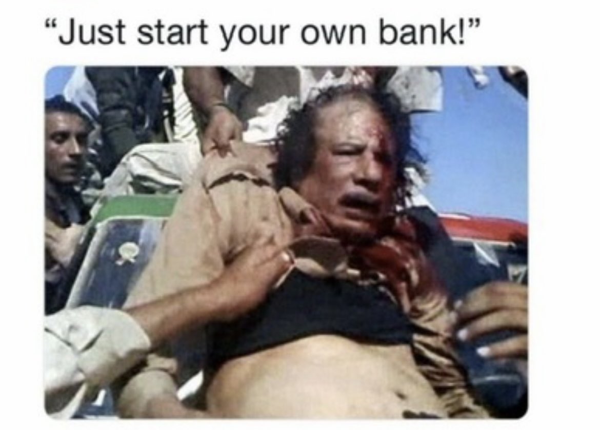 If you don't like the current system just start your own bank