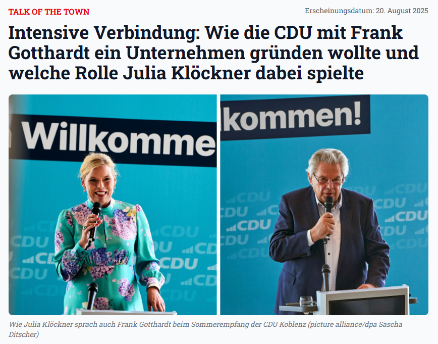 djpr's tweet photo. Einfach nur krass, was da scheibchenweise ans Licht kommt. Und das ist vermutlich immer noch nur die die Spitze des Eisbergs.

„Ziel des Unternehmens sollte der Aufbau einer App sein, die eine Schnittstelle zur Mitgliederdatenbank haben und Kampagnen der CDU professionalisieren sollte. Das geht aus dem Entwurf einer Absichtserklärung (Letter of Intent) hervor, der Table.Briefings vorliegt.“
