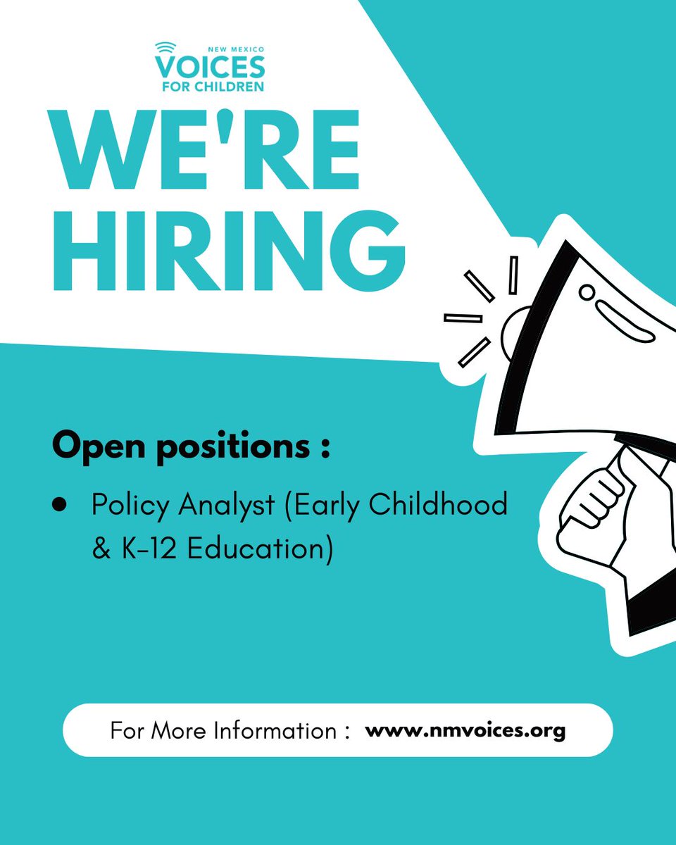 We're hiring! This Policy Analyst role is responsible for research, analysis, and creating publications that inform and support our work in early childhood and K-12 education. Apply early for best consideration. Click here for more info ➡️ buff.ly/lt04CGd