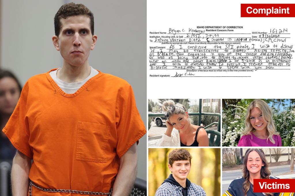 Bryan Kohberger reveals graphic threats from fellow prison inmates, files sex harassment claim trib.al/X3FfoKh