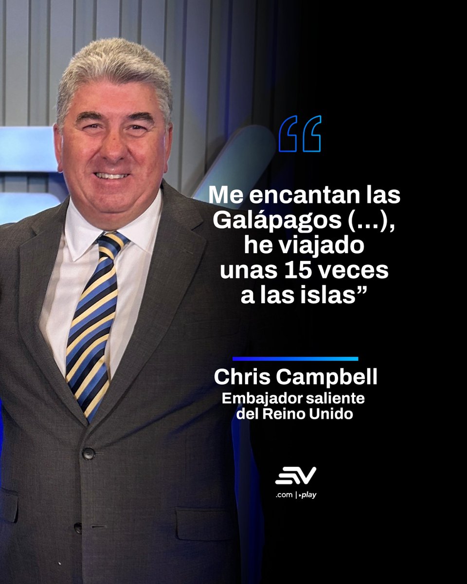 EcuavisaInforma's tweet photo. #LoMásLeído | Se convirtió en uno de los diplomáticos más queridos por el país. Chris Campbell deja la Embajada del #ReinoUnido 🇬🇧 tras cinco años. Solo a #Galápagos, contó el Embajador Campbell, ha viajado unas 15 veces. 👉 https://t.co/y0cDPJRUhZ https://t.co/8bq1hn3bIS