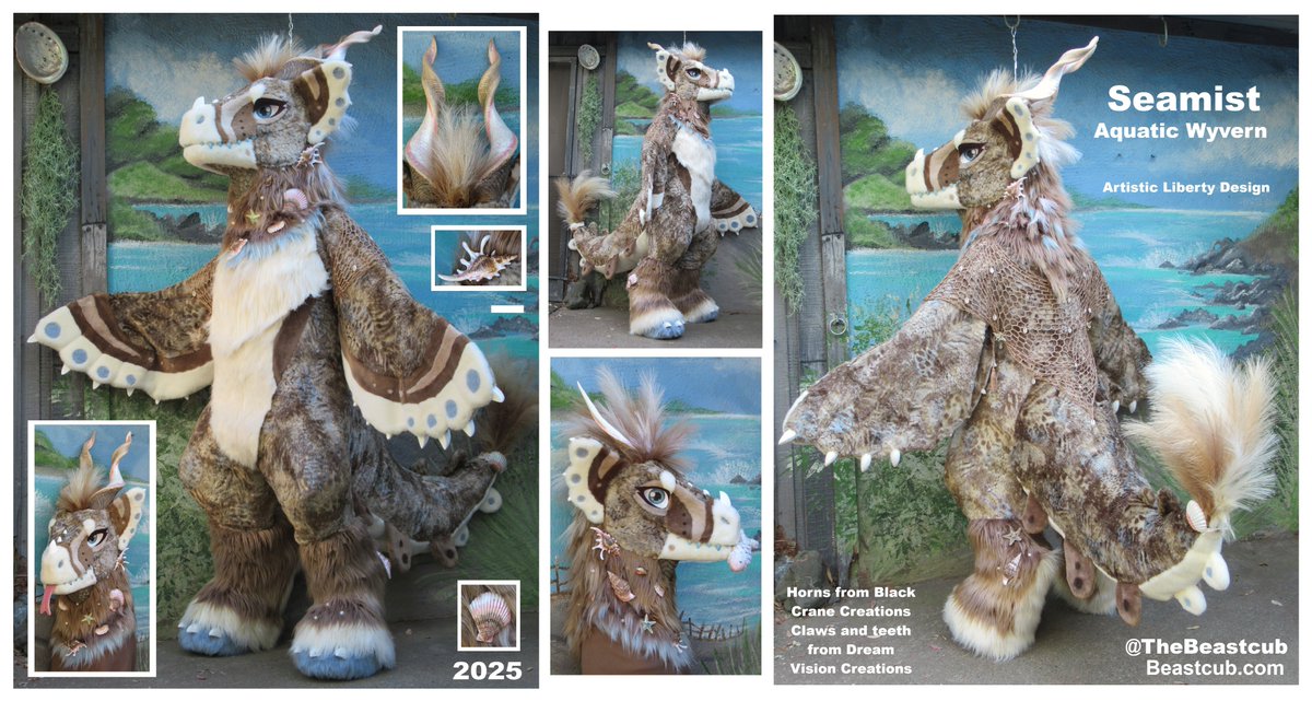 Artistic liberty orders tend to evolve as I work, what started as a beach dwelling dragon with arms and hands became a sea dwelling wyvern with flippers in the end