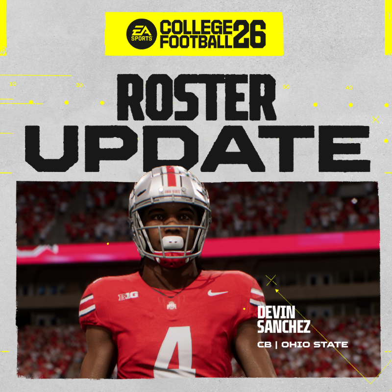 EASPORTSCollege's tweet photo. A slate of new freshmen headline the 1,000+ players being added in tomorrow’s #CFB26 roster update! 

Full ratings database ➡️ https://t.co/tvuEy1Kn9z