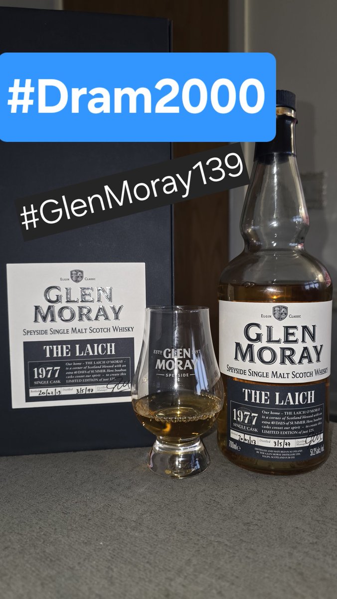 dnisbet250's tweet photo. #Dram2000
#Dram 170 of #Dram366
@GlenMorayDist
#GlenMoray139
#GlenMorayLaich
Old dusty melon, peaches,Elegant
Juicy, lychees, honeymelon, Mouthwateringly good
Juicy, Mouthwatering, more dusty melon
#GlenMorayMagic
10
#BuyADram Yes
#BuyABottle Yes
#Scotch #Whisky #SingleMalt https://t.co/Lu0D3kJUpQ