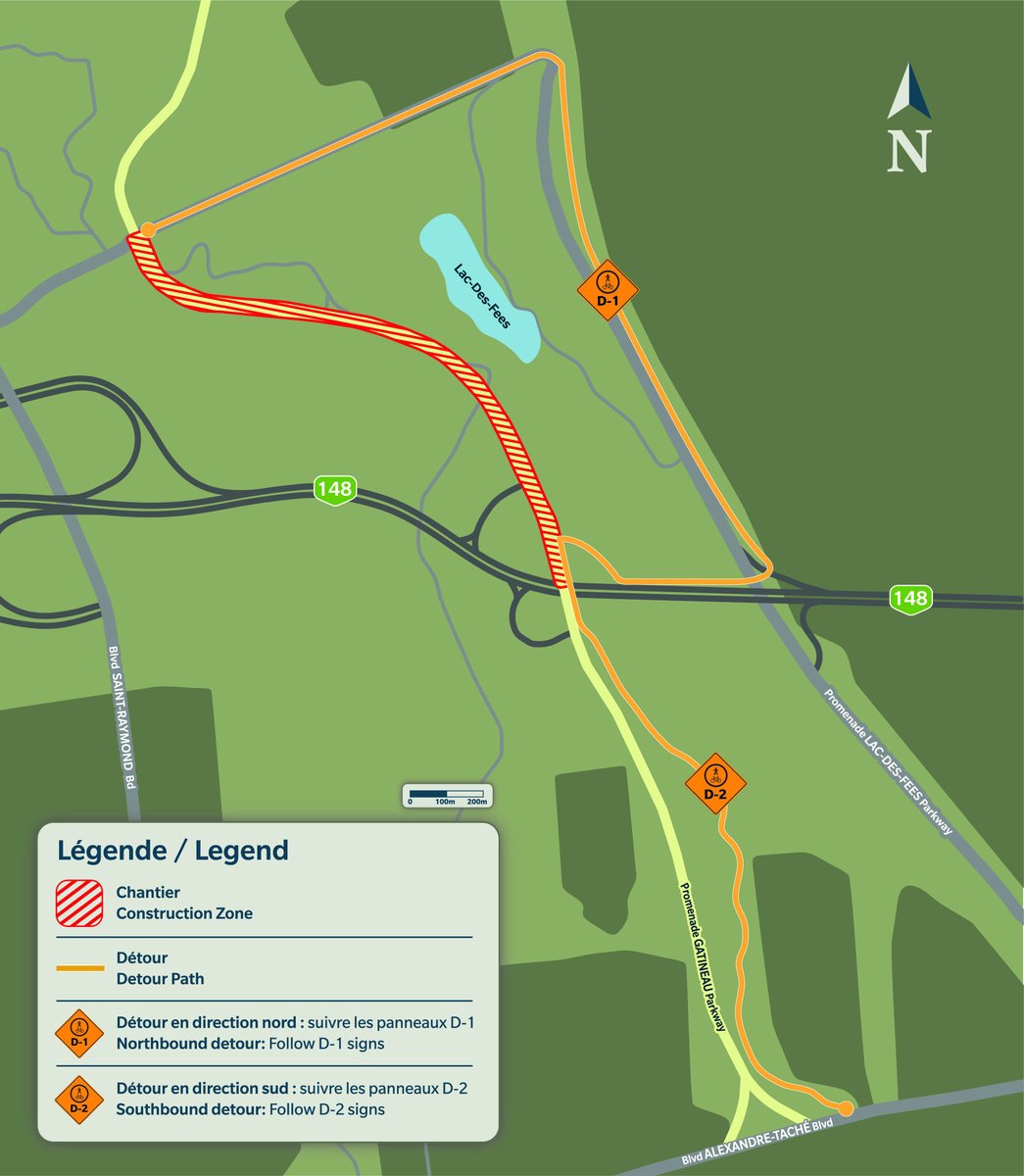 NCC_GatPark's tweet image. Gatineau Parkway Construction | Cycling and pedestrian detour map. 👇 

Details: ncc-ccn.gc.ca/closures/parti… | #ottbike #velogat