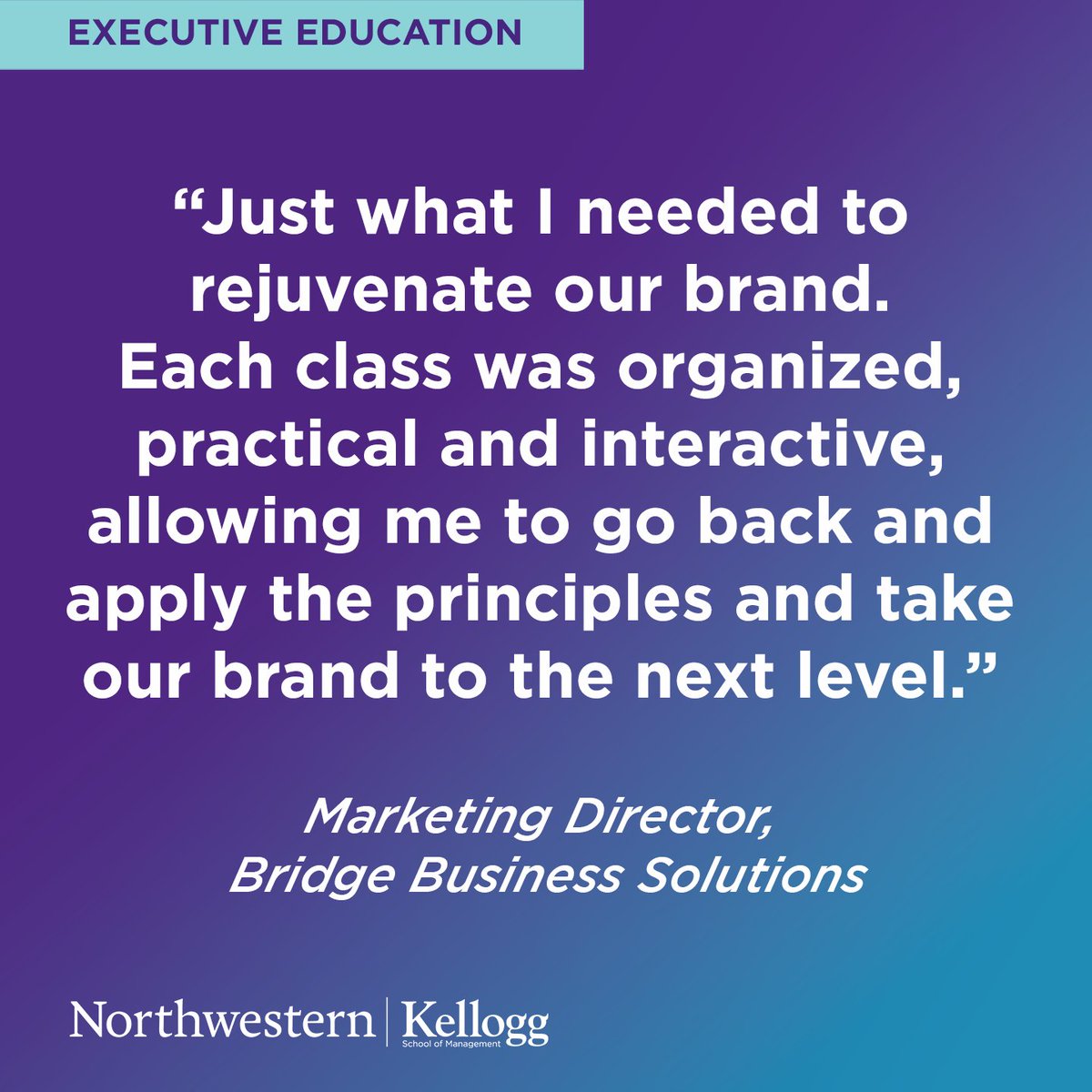 KelloggExecEd's tweet image. In a crowded marketplace, a strong brand is your most valuable asset. Learn from leading faculty and apply proven strategies to drive brand loyalty and long-term success. Explore Kellogg on Branding: kell.gg/tbrand 
 
#KelloggExecEd #BrandManagement #Branding #Marketing