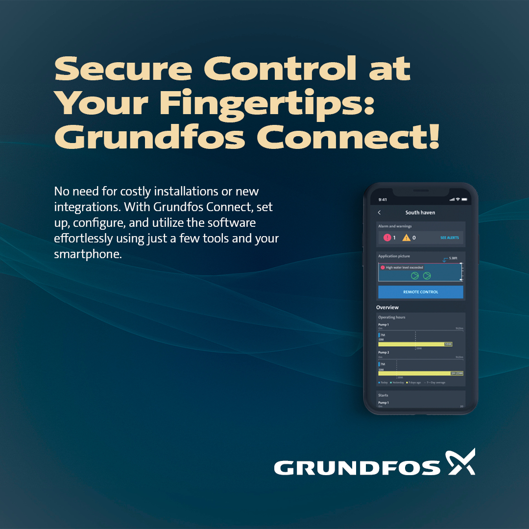Revolutionize Water Management with Grundfos Connect. This subscription-based platform offers unparalleled insight and control over your water infrastructure equipment, from monitoring and alarms to remote issue management. 

#Innovation #PossibilityInEveryDrop #WaterIndustry