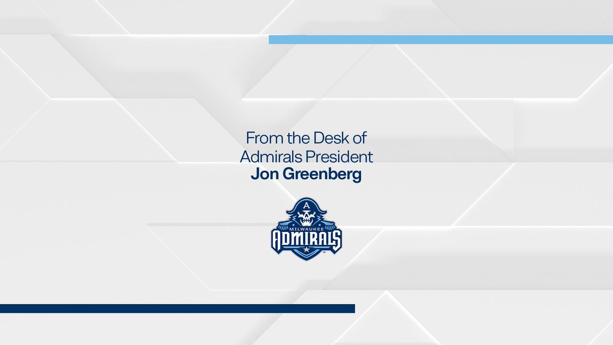 “Please take care of yourselves and encourage others to do the same.” 

An open letter from Admirals President Jon Greenberg: milwaukeeadmirals.com/news/a-message…