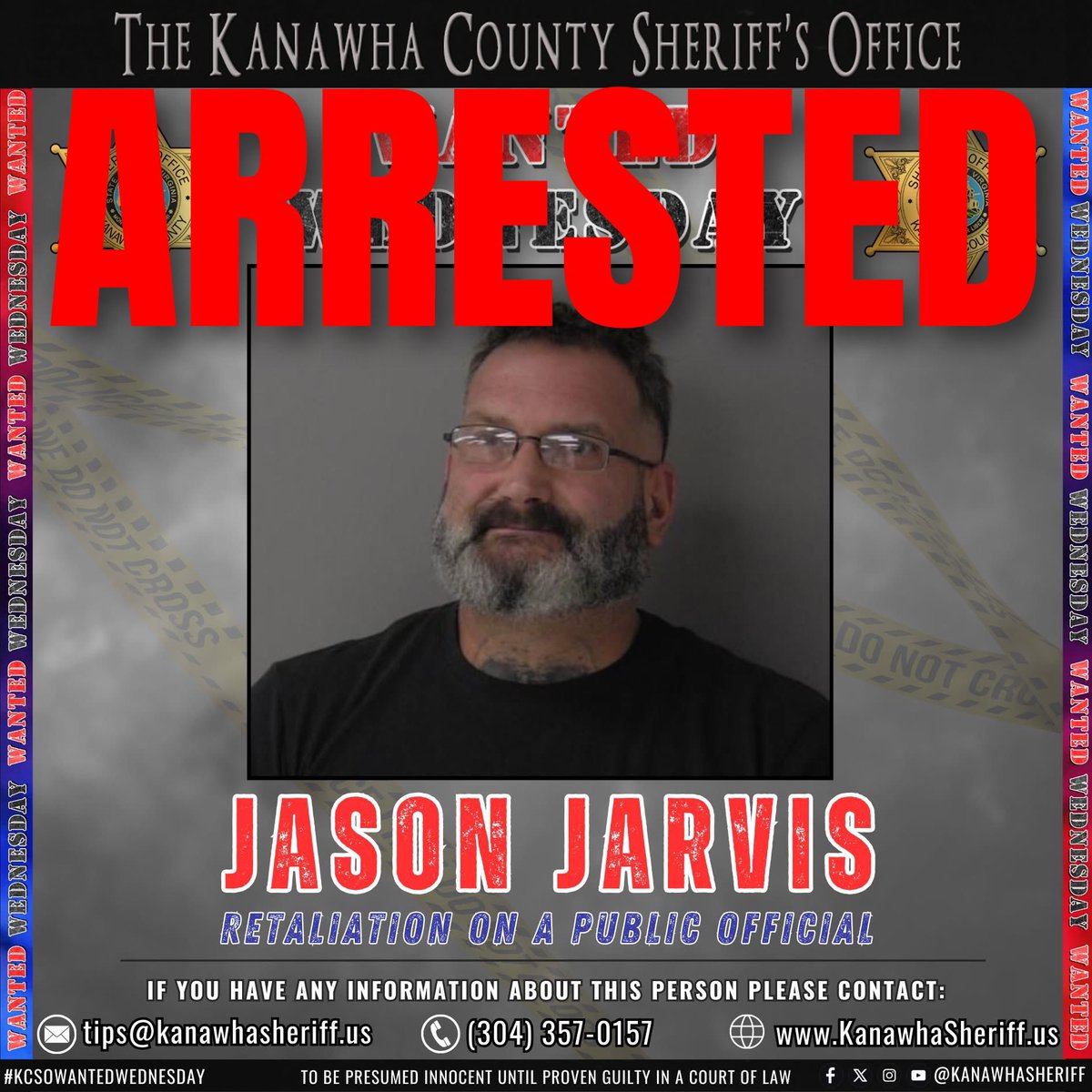 UPDATE:  Jason Jarvis did the right thing and immediately turned himself into #KCSO after being featured on #KCSOWantedWednesday