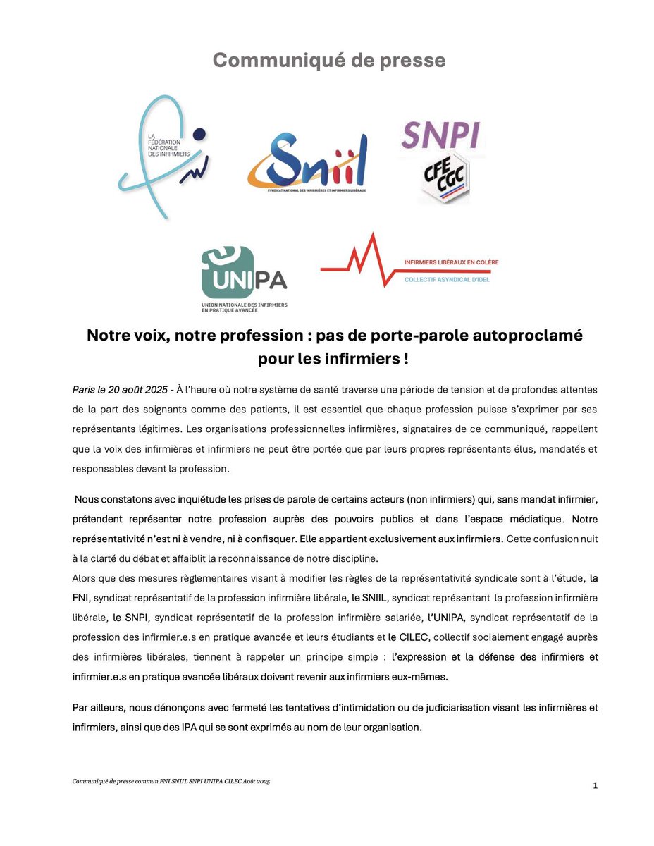 Fédération Nationale des Infirmiers tweet media