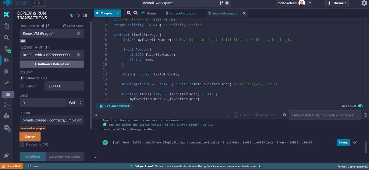 Brian Heist (@briankelechi_) on Twitter photo Day 3 of learning smart contract security.
I didn't do much today. However, I learned how to import another contract inside a contract.
I also read more about ZK proofs - read <a href="/TornadoCash/">🌪️ Tornado.cash 🌪️</a> docs for more knowledge on its working principle Day 3 of learning smart contract security.
I didn't do much today. However, I learned how to import another contract inside a contract.
I also read more about ZK proofs - read <a href="/TornadoCash/">🌪️ Tornado.cash 🌪️</a> docs for more knowledge on its working principle