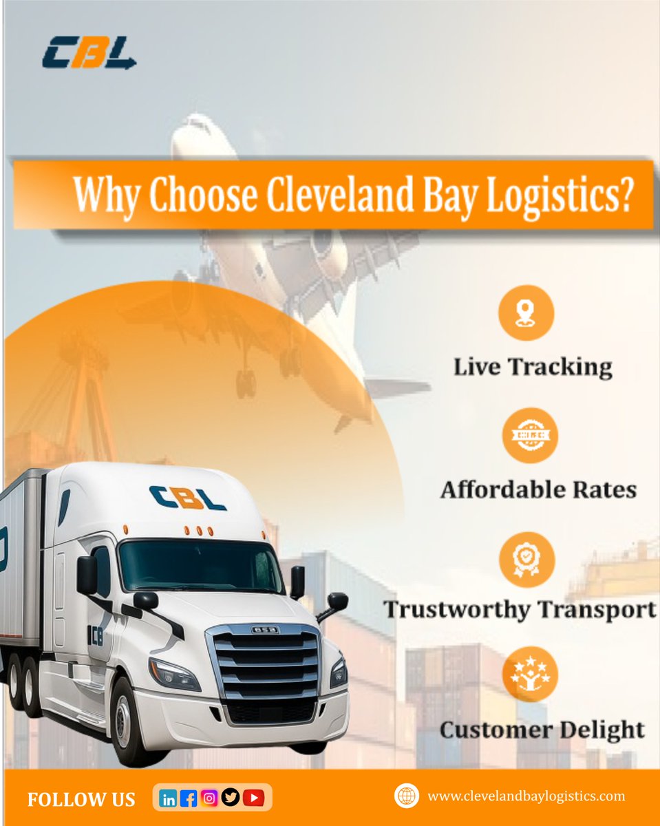 cblinc002's tweet image. Why settle for less? Choose Cleveland Bay Logistics for safe, affordable &amp;amp; trustworthy shipping worldwide. 

1. Reliable &amp;amp; On-Time Delivery
2. Tailored Logistics Solutions
3. Customer 1st Approach

#LogisticsWithTrust  #CBLLogistics #shipping