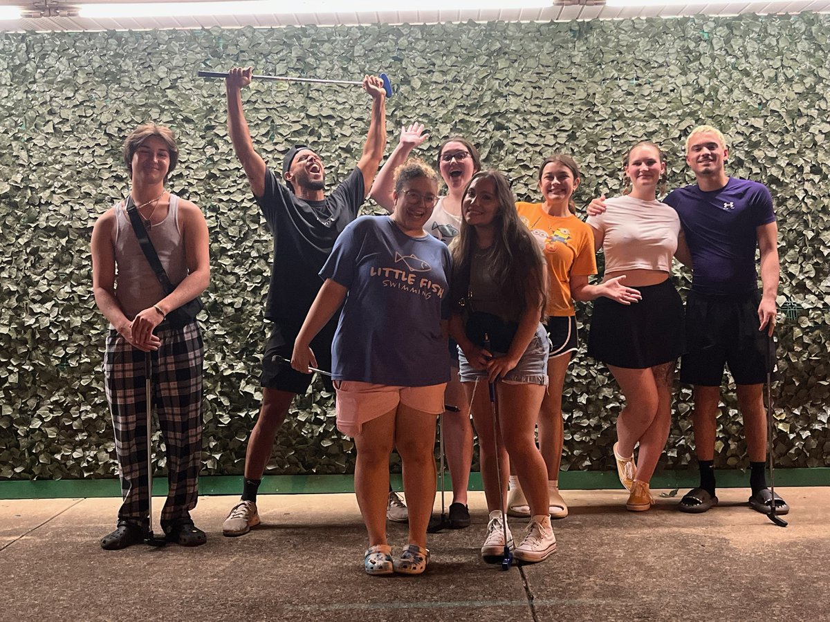 LittleFishSwim's tweet photo. Putt Putt with the Little Fish Fam!🐠🙌🏼

We had an absolute blast bonding as a team while mastering putt putt! 😁 So thankful for this team &amp; for the ability to get together to have some fun! 🏊🏼‍♀️🧡

#swimlessons #learntoswim #fxbg #fyp #bestintheburg #swimmingcoach  #staffbonding https://t.co/gkIgpkXrBY