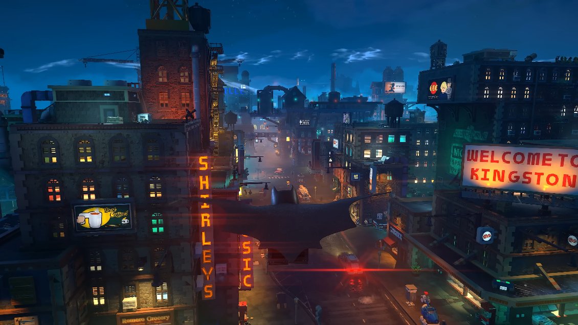 There are already so many Easter eggs and little nuggets! One that caught my eye is the “Shirley’s Music” neon sign while Bats is gliding around. Surely an homage to the late, great Shirley Walker, composer of The Animated Series. ❤️ #LegoBatmanLegacyOfTheDarkKnight