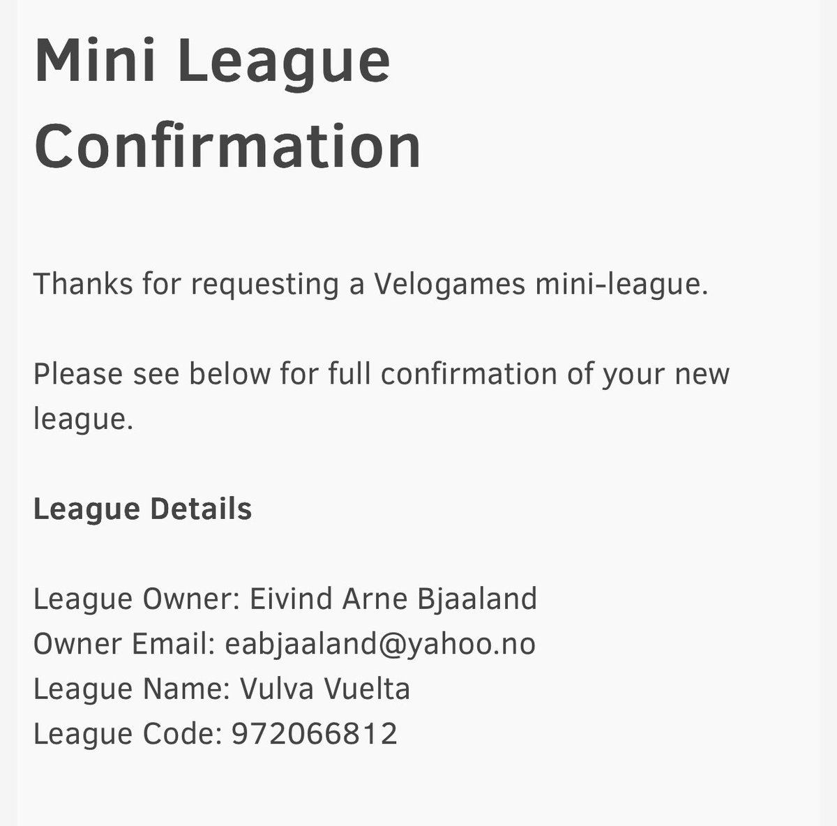 Seint men godt!
Vi e tebake!
Fantastiske premiar!
Live-sending frå etappe 6!
Husk fisten laurdag kl 13!