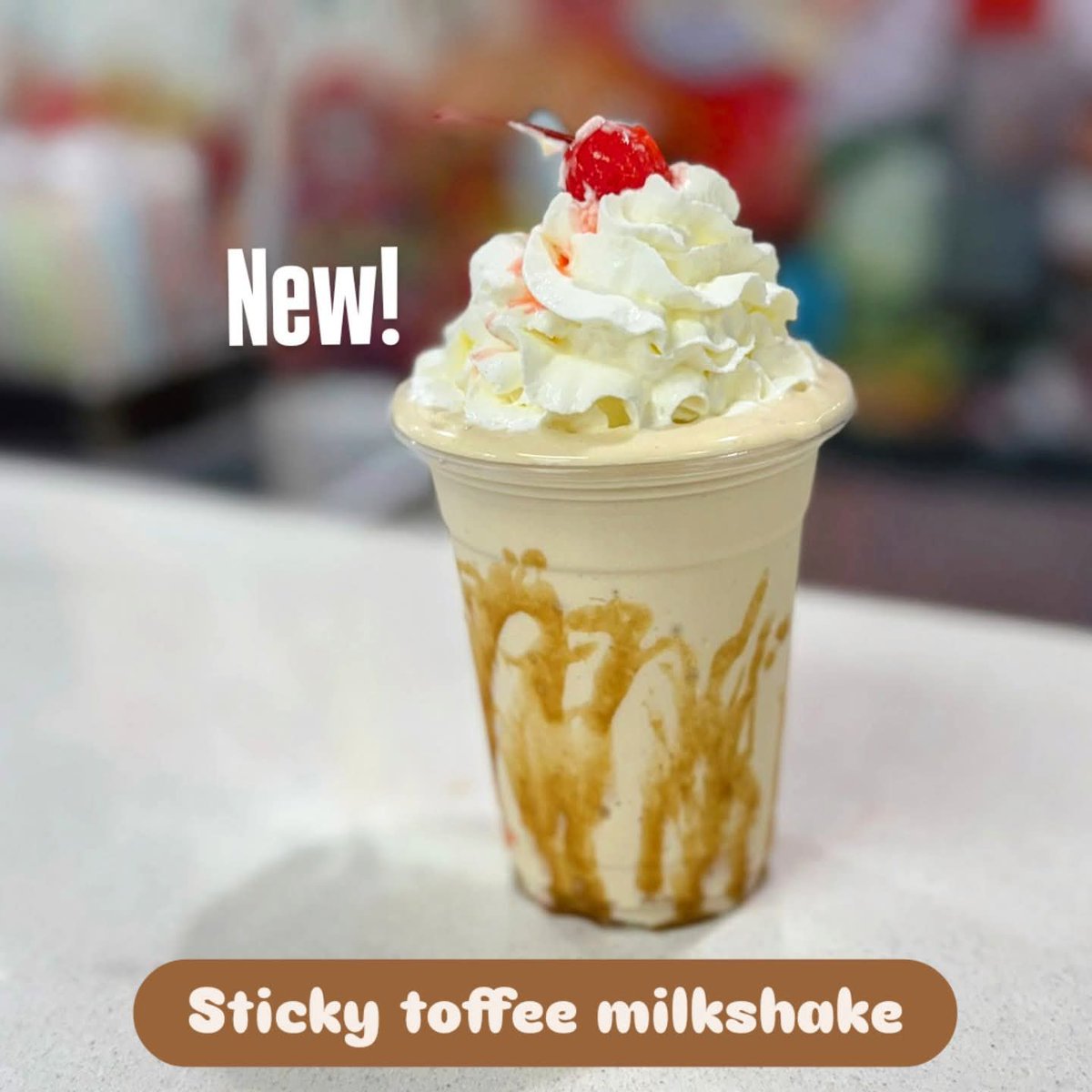 Sticky toffee shake—
our house-made sauce swirls inside,
sweetness in each sip.