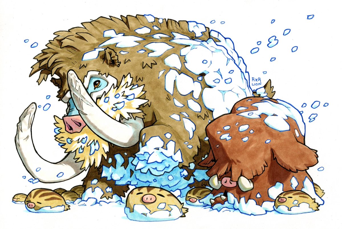 Leo 🦁 looking 4 work (@railroadlion) on Twitter photo ❄️Mamoswine + Piloswine + Swinub❄️ ❄️Mamoswine + Piloswine + Swinub❄️