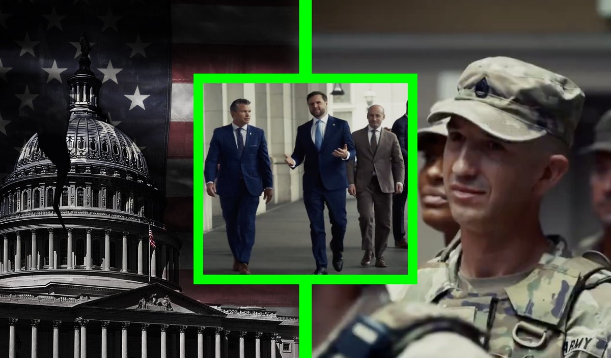 VigilantFox's tweet image. 🚨 SHOW OF FORCE

From the heart of Washington, D.C., the Trump administration just drew a LINE in the SAND.

Vance, Hegseth, and Stephen Miller stood with the National Guard at Union Station—WARNING the lawless mobs:

YOUR TIME IS UP.

Then Miller sealed it with a HISTORIC final…