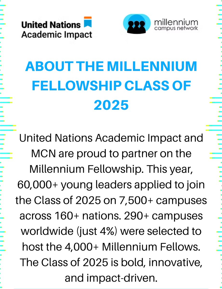 Onengeorginho's tweet photo. I am honored to have been selected as a Millennium Fellowship Campus Director for Gulu University under the United Nations Academic Impact and MCN.
I look forward to working with young leaders globally to drive positive impact in our community.
#MillenniumFellowship
@GuluVarsity https://t.co/8h2P6ytgb6
